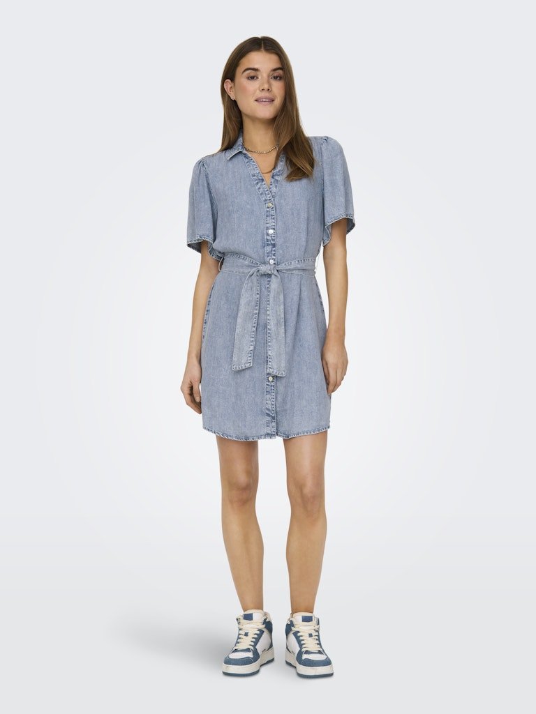 Onlhelena Ss Belted Denim Dress van Only – Jurken voor dames | Meisjes Brugge