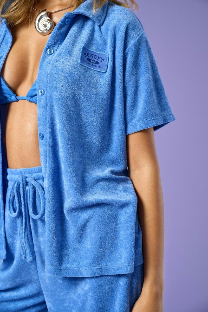 Onlhollyterry S/S Placket Shirt van Only – Sweaters voor dames | Meisjes Brugge