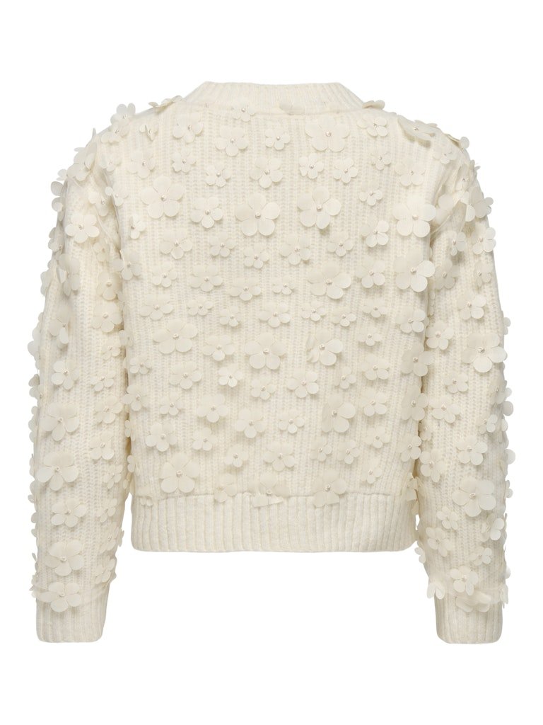 Pulls - Onlhua Life Ls Flower Detail O-Neck Knit van Only
