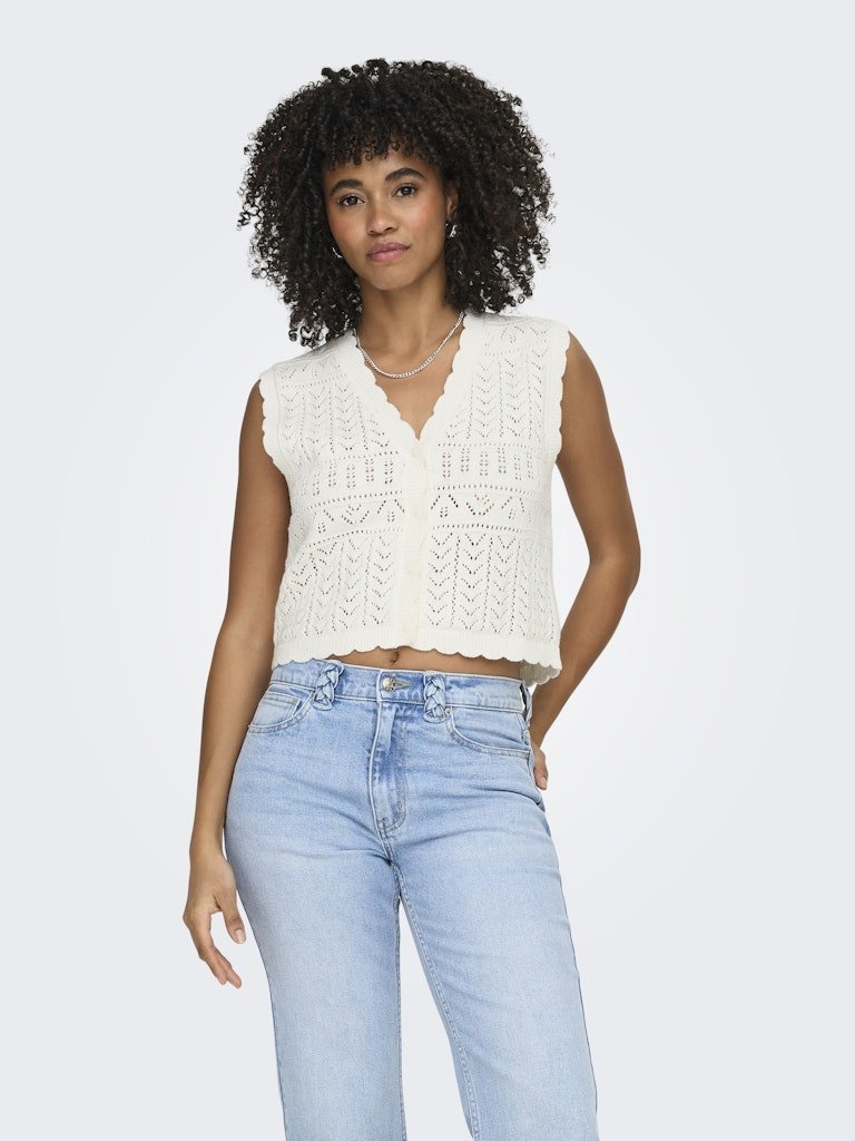 Onlirina V - Neck Button Vest Knit Noos – Tops voor dames in kleur | Meisjes