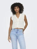 Onlirina V - Neck Button Vest Knit Noos – Tops voor dames in kleur | Meisjes