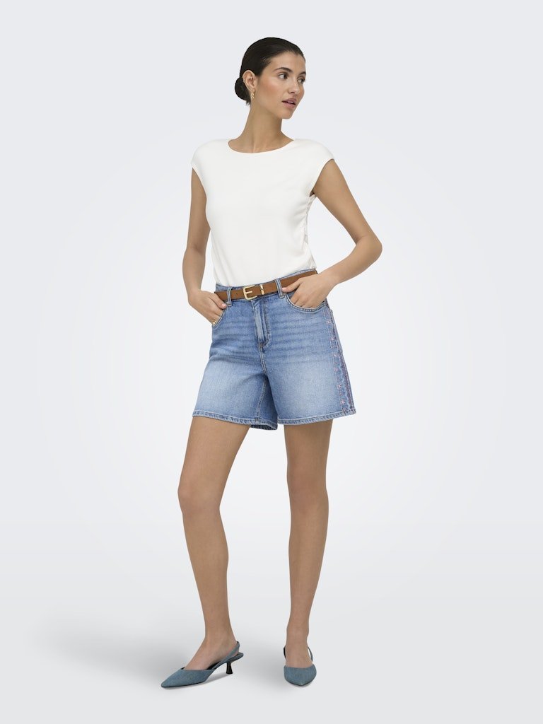 Onljosephine Stret Emb Denim Shorts van Only – Shorts voor dames | Meisjes Brugge