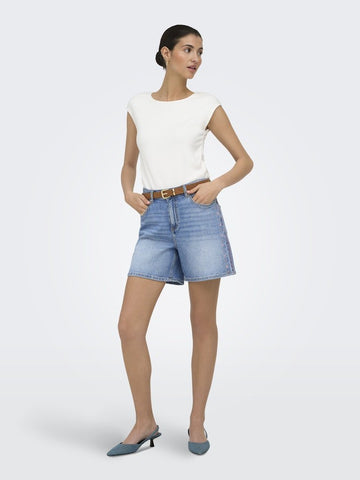 Onljosephine Stret Emb Denim Shorts van Only – Shorts voor dames | Meisjes Brugge