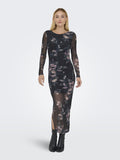 Jurken - Onlkaya Life Ls Midi Mesh Dress van Only