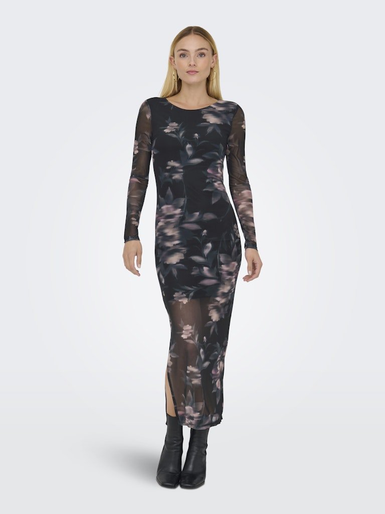 Jurken - Onlkaya Life Ls Midi Mesh Dress van Only