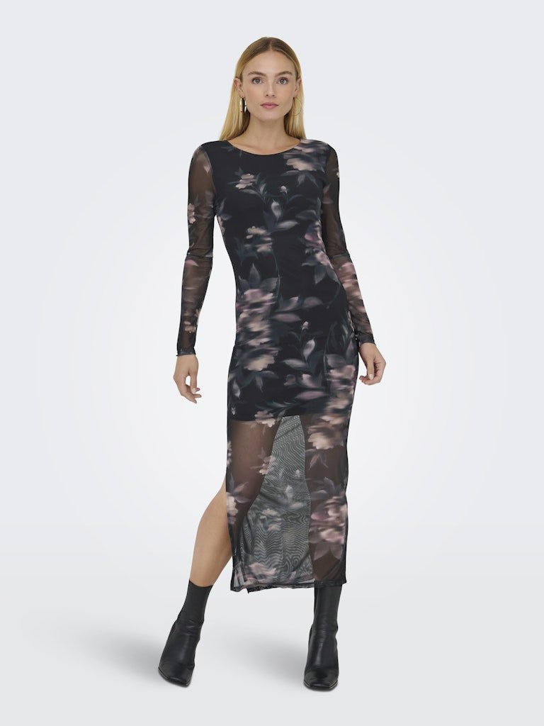 Jurken - Onlkaya Life Ls Midi Mesh Dress van Only