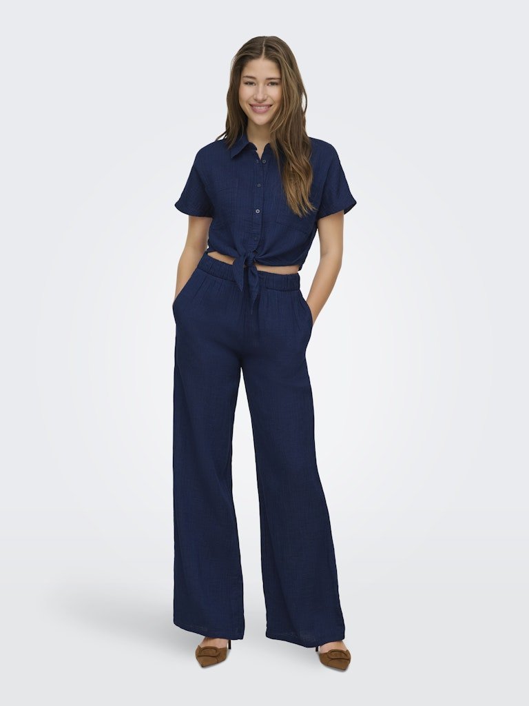 Onlleoni Seersucker Cap Knot Shirt van Only – Shirts voor dames | Meisjes Brugge