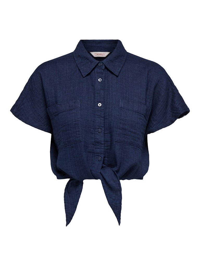 Onlleoni Seersucker Cap Knot Shirt van Only – Shirts voor dames | Meisjes Brugge
