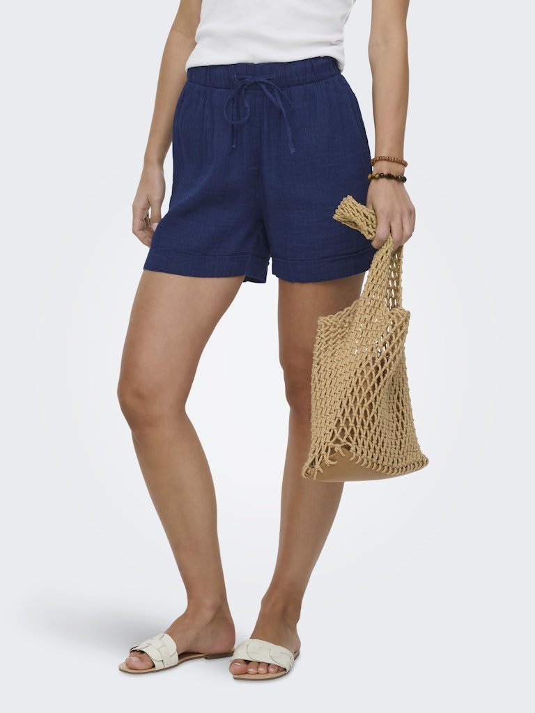 Onlleoni Seersucker Pull Up Shorts – Shorts voor dames in kleur | Meisjes