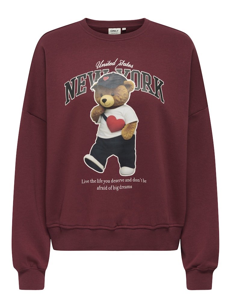Cabernet Sweaters - Onllinda L/S Bear O-Neck Sweat van Only