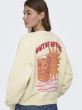 Ecru Out of office Sweaters - Onlliny L/S O-Neck Print Sweater van Only
