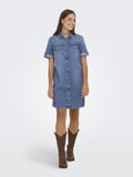 Medium blue denim Jurken - Onllisa S/S Denim Dress van Only