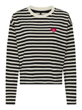 Onllivina L/S O - Neck Stripe Top - koop Sweaters van Only bij Meisjes Brugge
