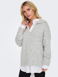 Pulls - Onlmaggie Life Ls Split Neck Knit van Only