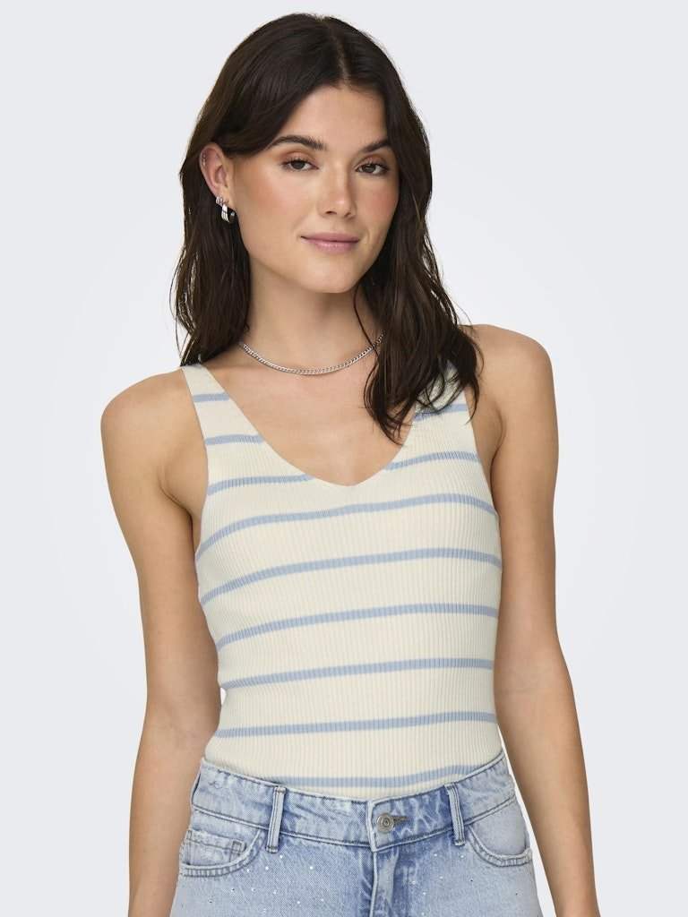 Pulls Onlmeddi Sl Stripe V-Neck Knit van Only