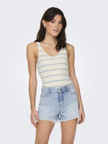 Pulls Onlmeddi Sl Stripe V-Neck Knit van Only