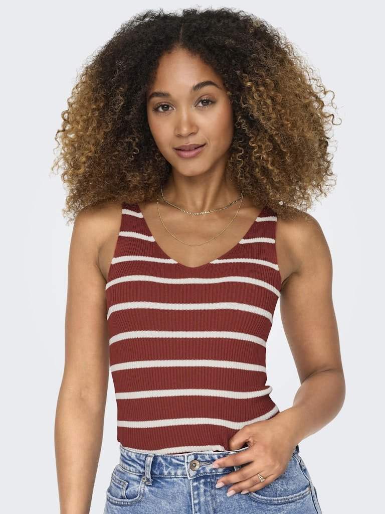 Pulls Onlmeddi Sl Stripe V-Neck Knit van Only