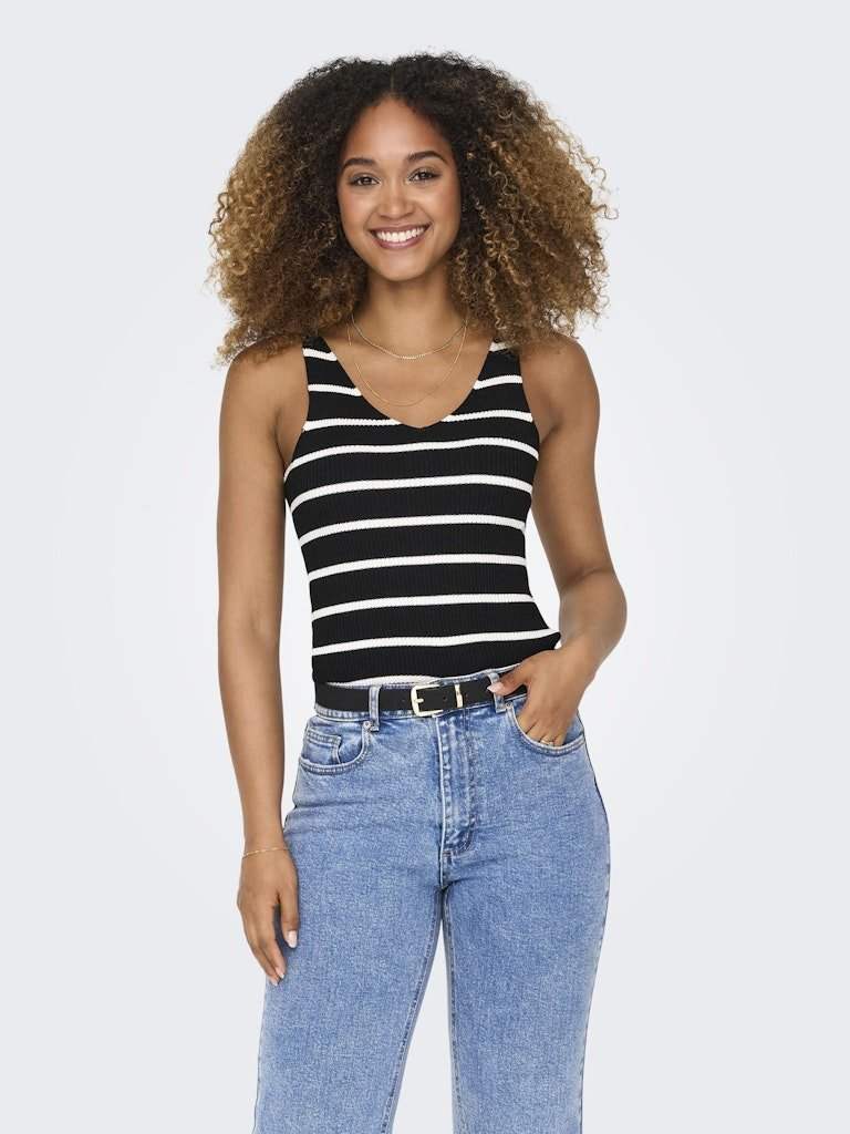 Pulls Onlmeddi Sl Stripe V-Neck Knit van Only