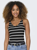 Pulls Onlmeddi Sl Stripe V-Neck Knit van Only