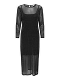 Black Jurken - Onlmella L/S Long Glit Dress van Only