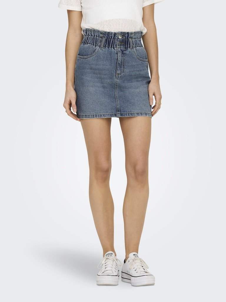 Rokken Onlmillie Hw Mini Paper Denim Skirt Noos van Only