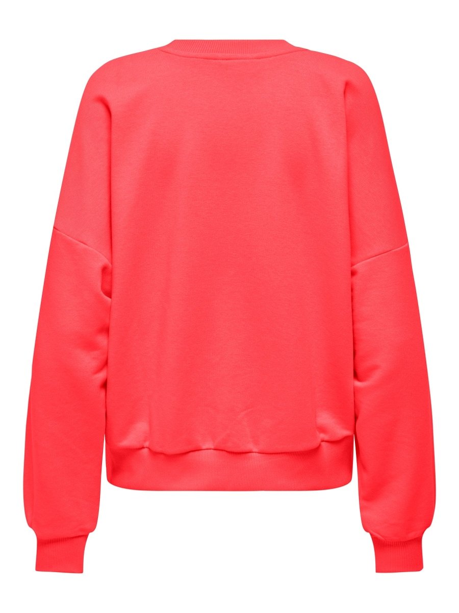 Fiery coral-Only badge Sweaters - Onlminna O Neck L/S Sweater van Only
