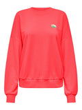 Fiery coral-Only badge Sweaters - Onlminna O Neck L/S Sweater van Only