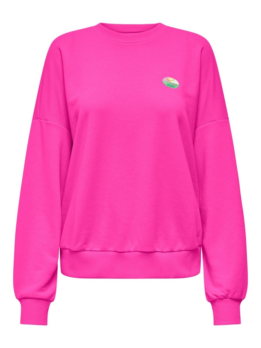 Knockout pink-Only badge Sweaters - Onlminna O Neck L/S Sweater van Only
