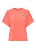 Fiery coral-Only badge Tops - Onlminna S/S Top van Only