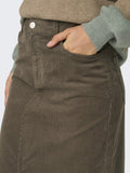 Rokken - Onlmoxie Hw Long Slit Corduroy Skirt van Only