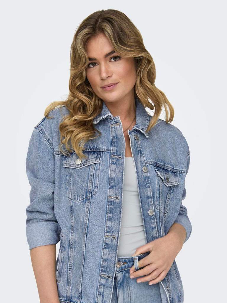 Onlocean L/S Oversize Jacket Denim Noos - SS25 - koop Jassen van Only bij Meisjes Brugge