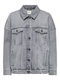 Onlocean L/S Oversize Jacket Grey Denim - koop Jassen van Only bij Meisjes Brugge