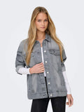 Onlocean L/S Oversize Jacket Grey Denim - koop Jassen van Only bij Meisjes Brugge