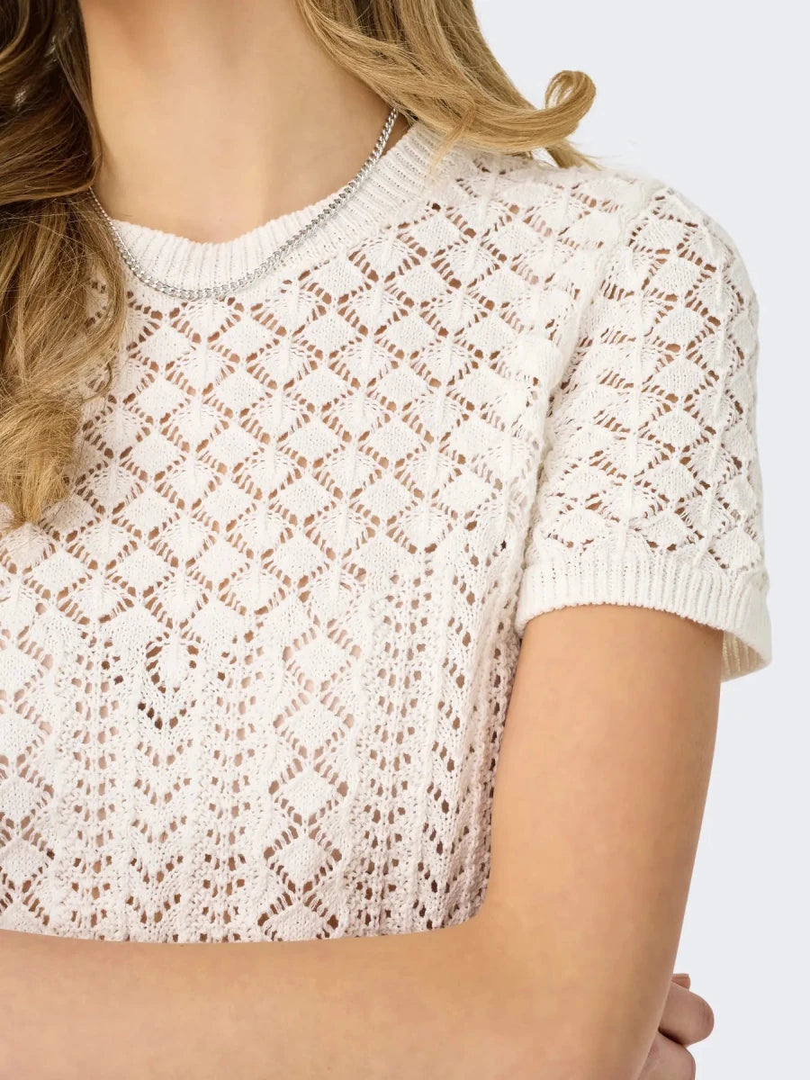 Onlsaga Life Ss O-Neck Knit van Only – Pulls voor dames | Meisjes Brugge