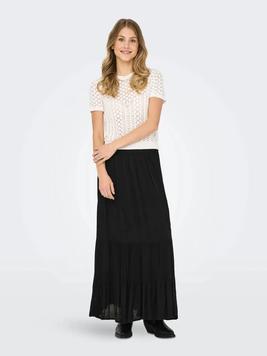 Cloud Dancer Pulls - Onlsaga Life Ss O-Neck Knit van Only