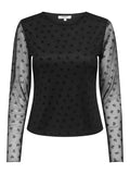 Tops - Onlsiena Mesh Flock L/S Top van Only
