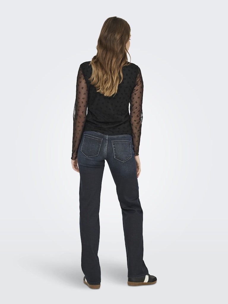 Tops - Onlsiena Mesh Flock L/S Top van Only