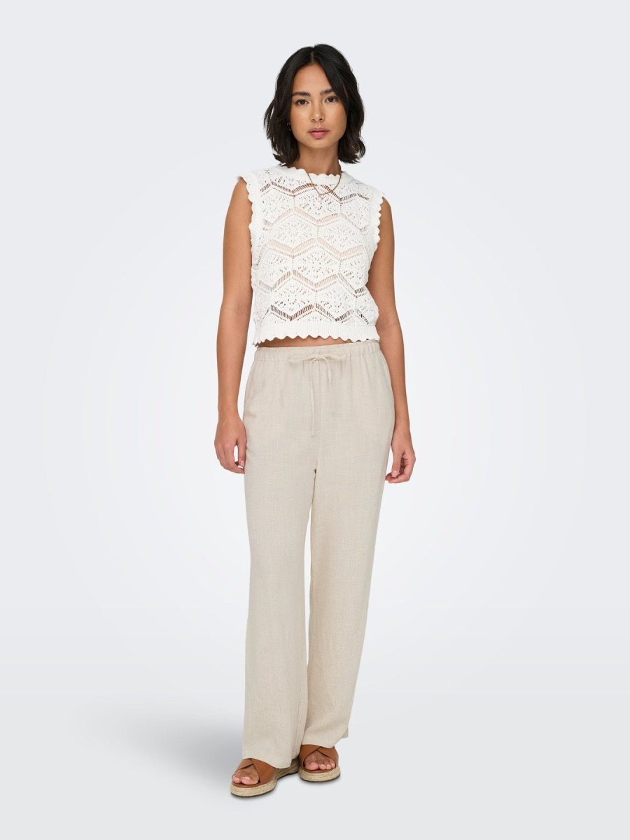 Onlsiesta Mw Pull-Up Linen Bl Pants Noos van Only – Broeken voor dames | Meisjes Brugge