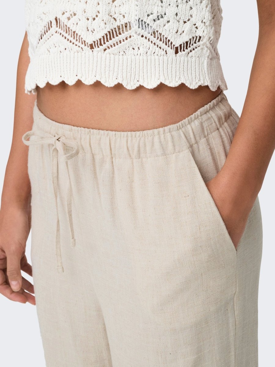 Onlsiesta Mw Pull - Up Linen Bl Pants Noos – Broeken voor dames in kleur | Meisjes