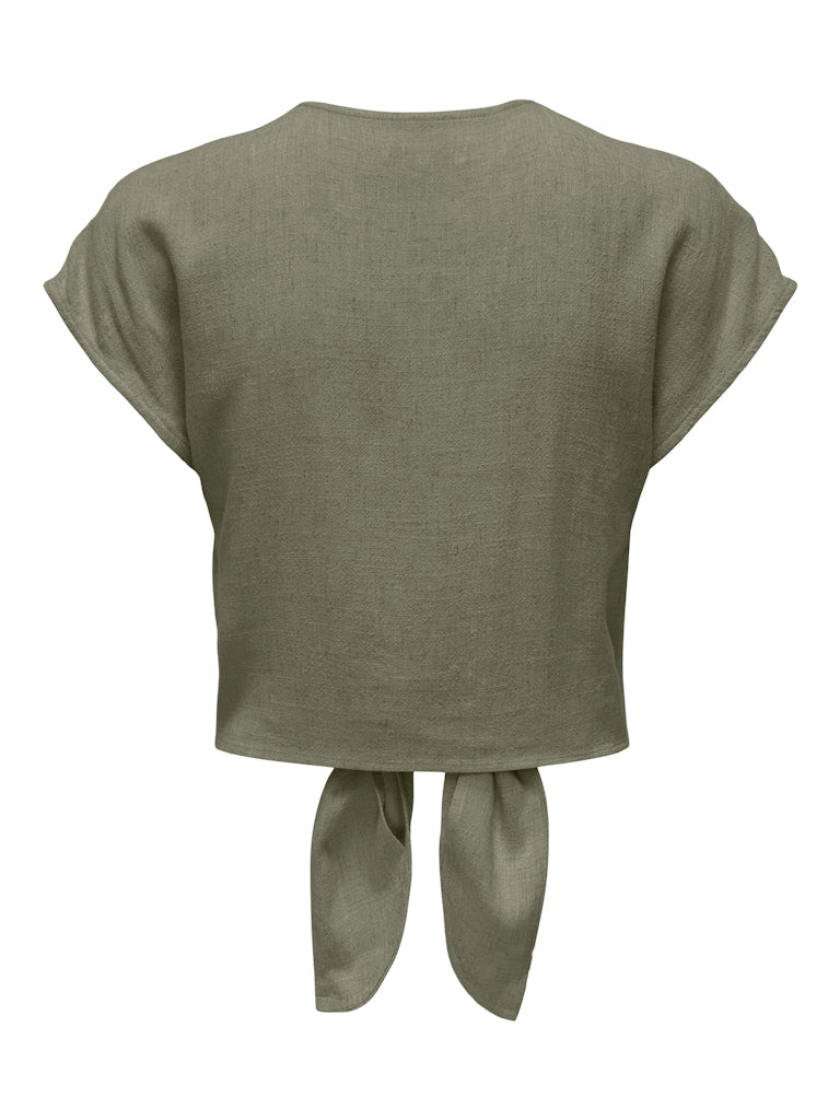 Onlsiesta Ss Knot Linen Bl Shirt Noos - koop Shirts van Only bij Meisjes Brugge