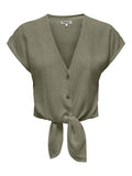 Onlsiesta Ss Knot Linen Bl Shirt Noos - koop Shirts van Only bij Meisjes Brugge