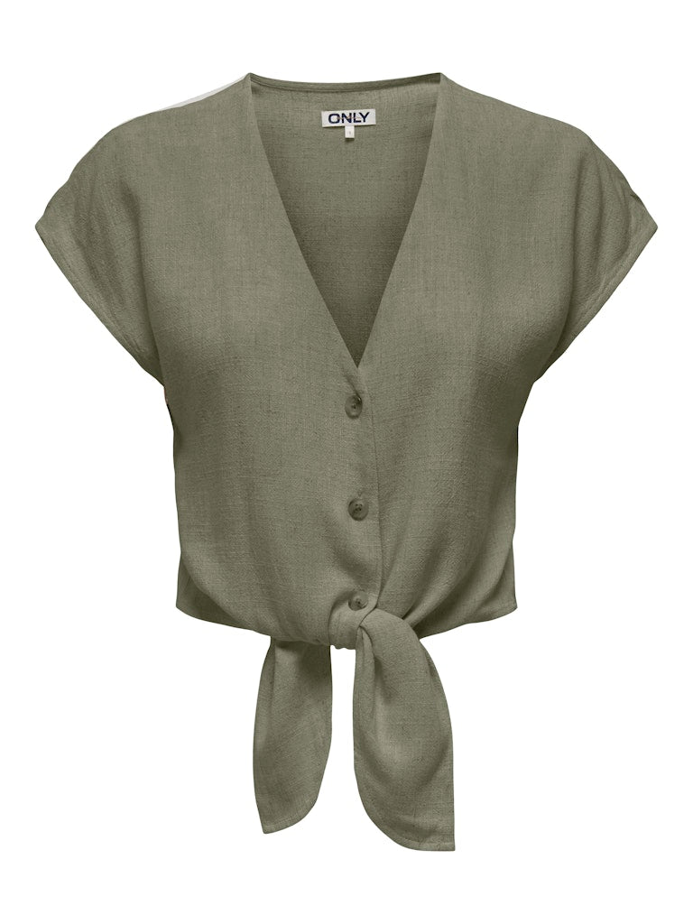 Onlsiesta Ss Knot Linen Bl Shirt Noos - koop Shirts van Only bij Meisjes Brugge
