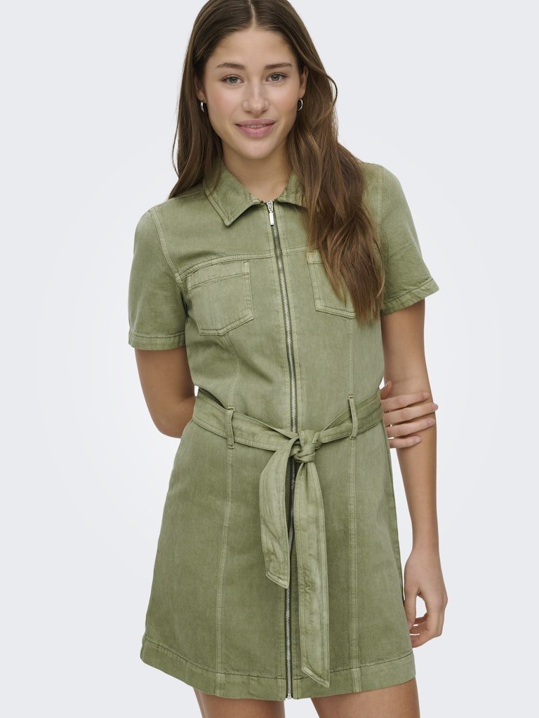Onlsilla S/S Zip Belt Short Dress – Jurken voor dames in kleur | Meisjes
