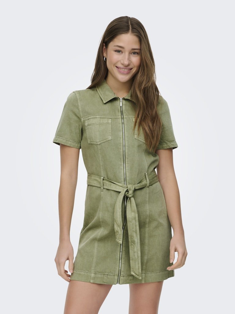 Onlsilla S/S Zip Belt Short Dress – Jurken voor dames in kleur | Meisjes