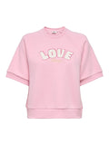 Romance rose-Love Sweaters - Onlsina S/S O-Neck Terry Emb Sweat Top van Only