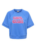Ultramarine-Girl club Sweaters - Onlsina S/S O-Neck Terry Emb Sweat Top van Only