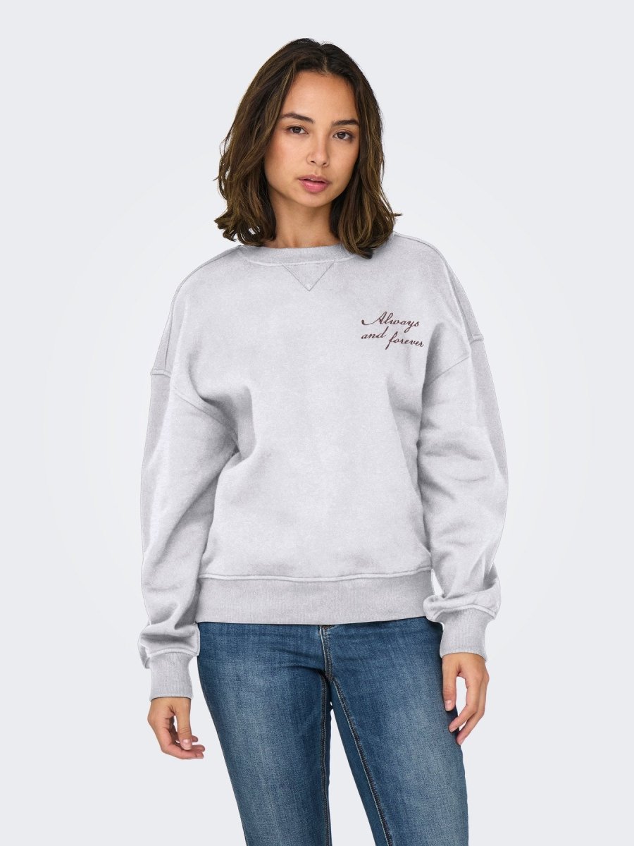 Onlsofia L/S Word O-Neck Sweater van Only – Sweaters voor dames | Meisjes Brugge