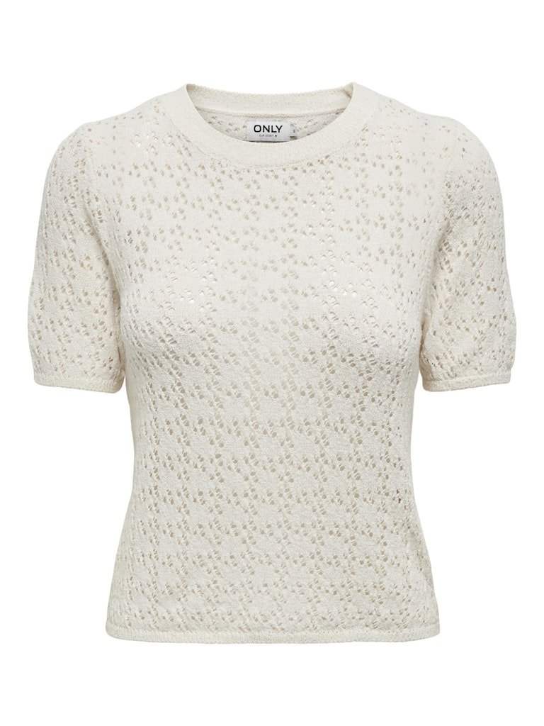 Ecru Pulls - Onlsola Life Ss O-Neck Knit van Only