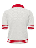 Tops - Onlsunny Ss Pointelle Polo Knit van Only