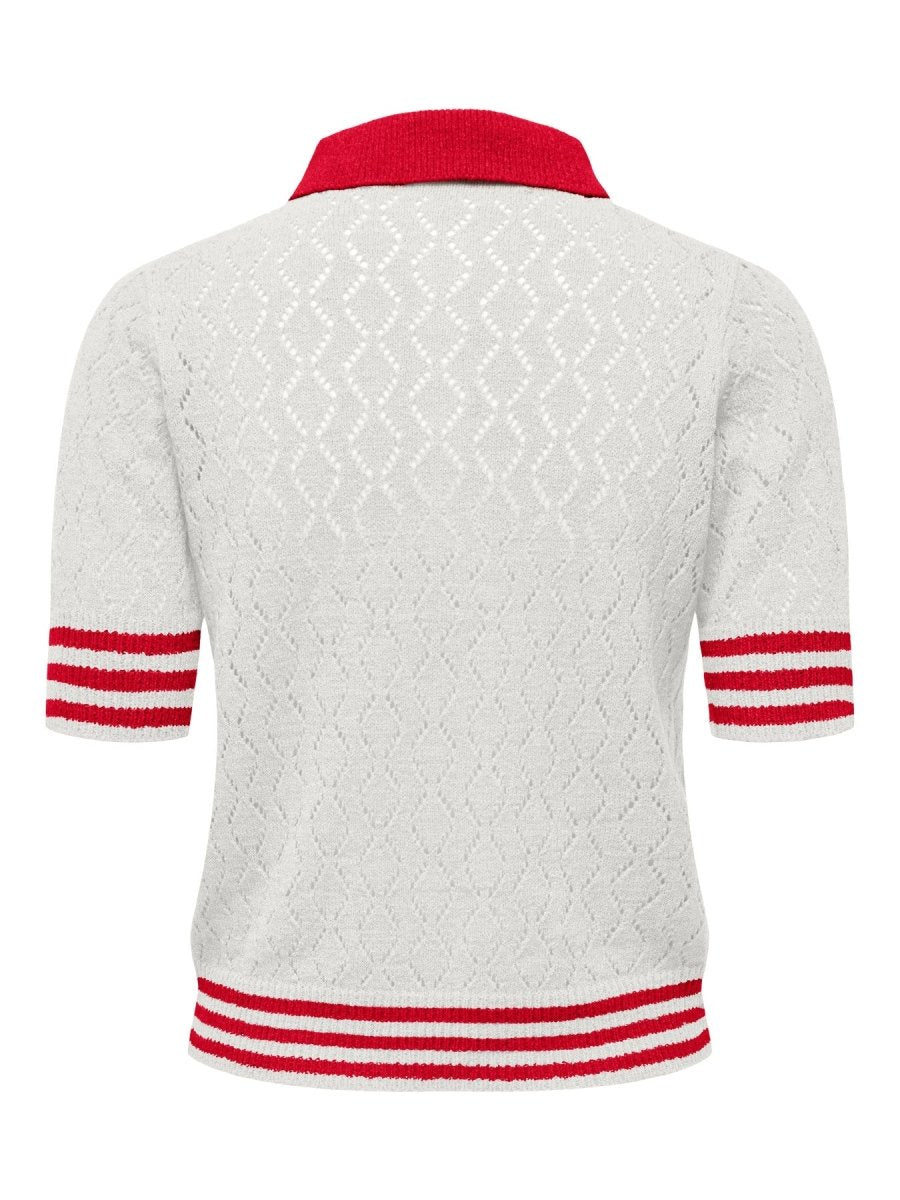Onlsunny Ss Pointelle Polo Knit van Only – Tops voor dames | Meisjes Brugge